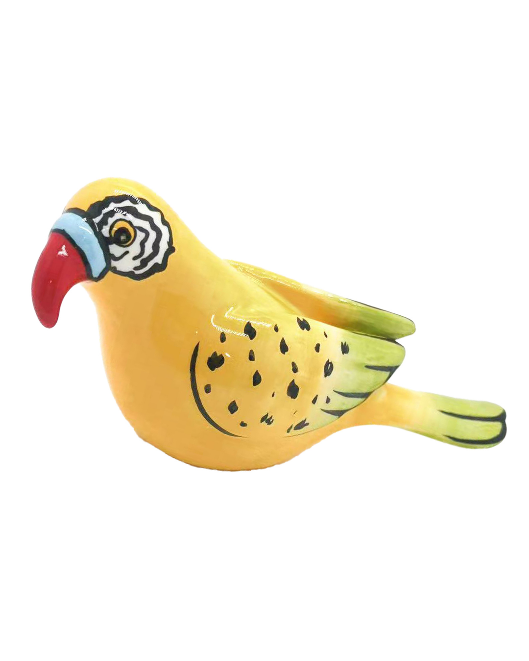 Ginger Ceramic Bird Yellow Green Medium