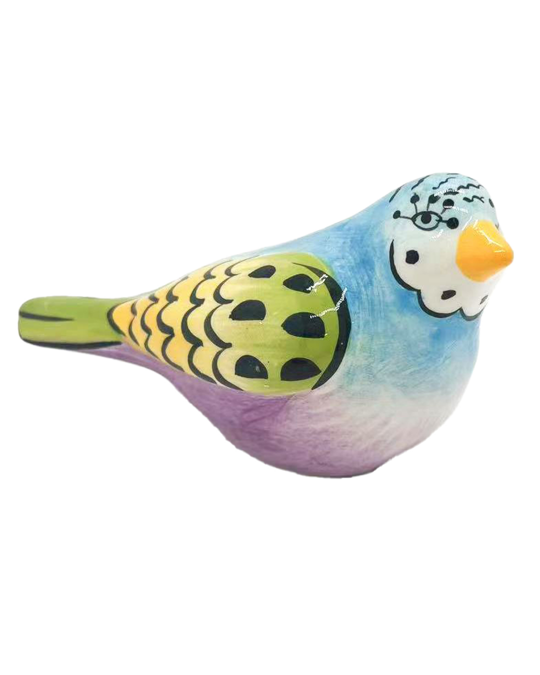 Ginger Ceramic Bird Blue Yellow Small