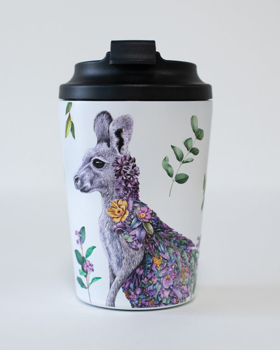 Grey Kangaroo Portrait Travel Cup
