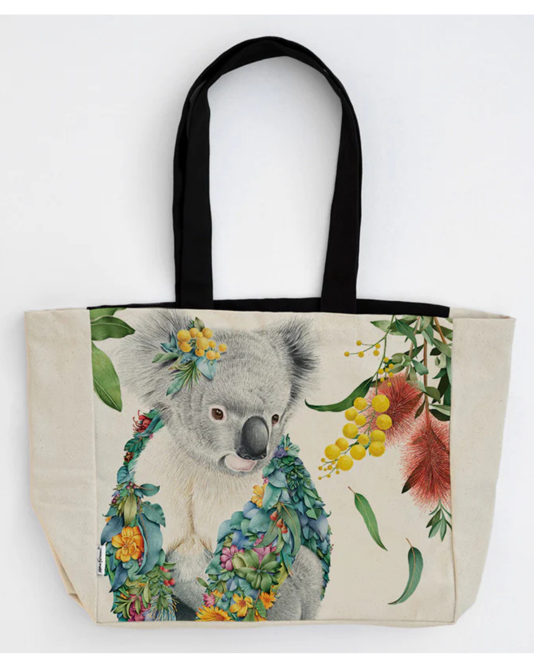 Koala Portrait Large Organic Cotton Canvas Tote Bag