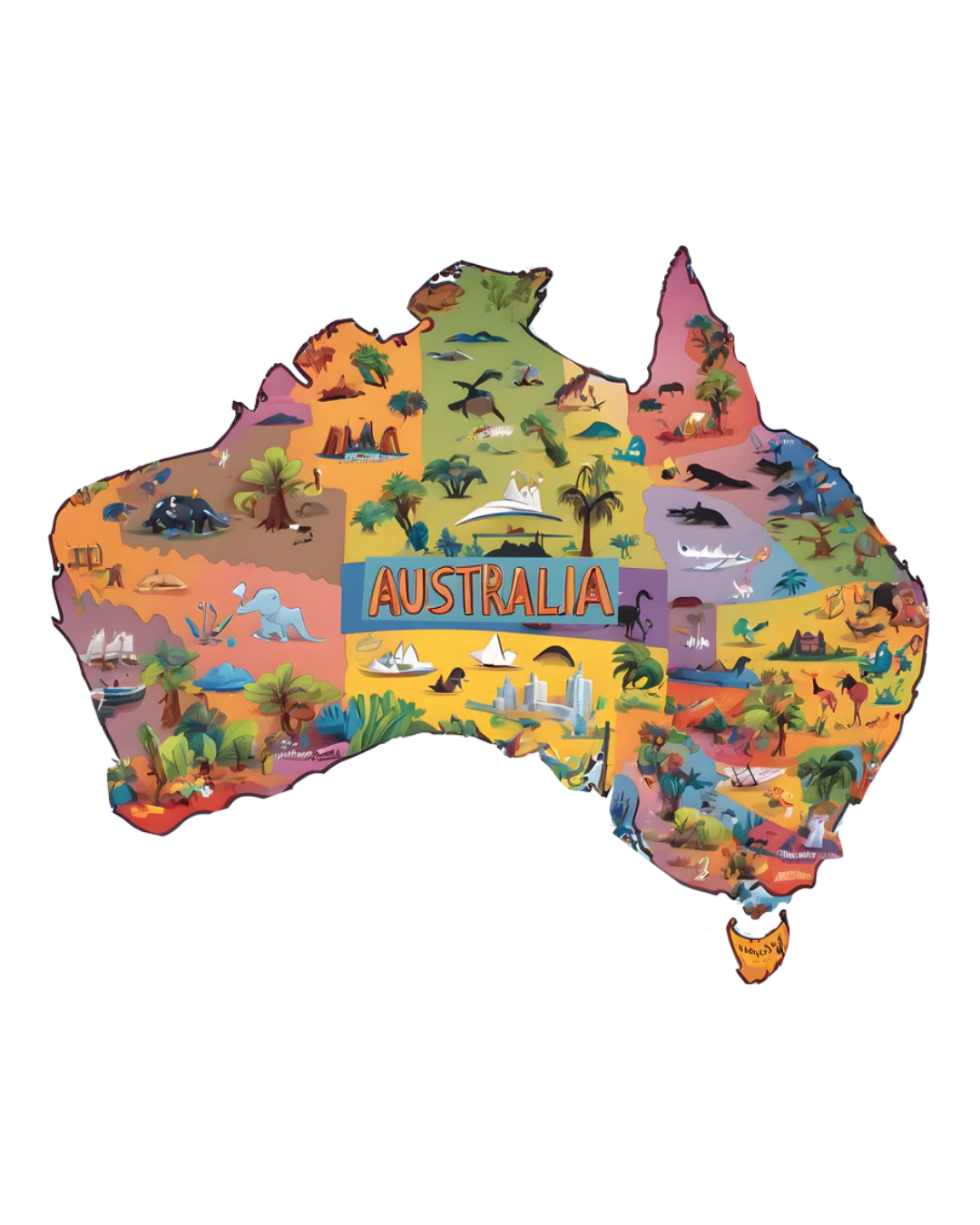 Australian Map Wooden Puzzle