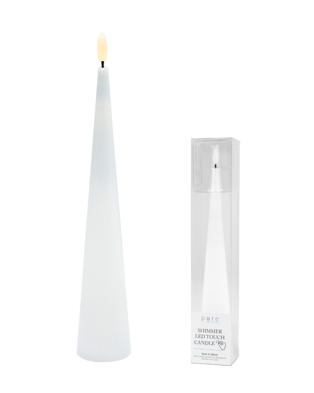 Shimmer LED Touch Candle Large