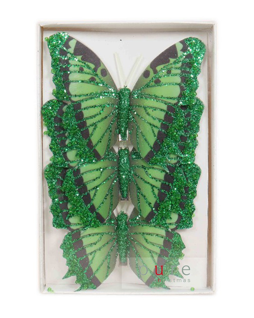 Feather Butterfly Pack 3 Emerald Green