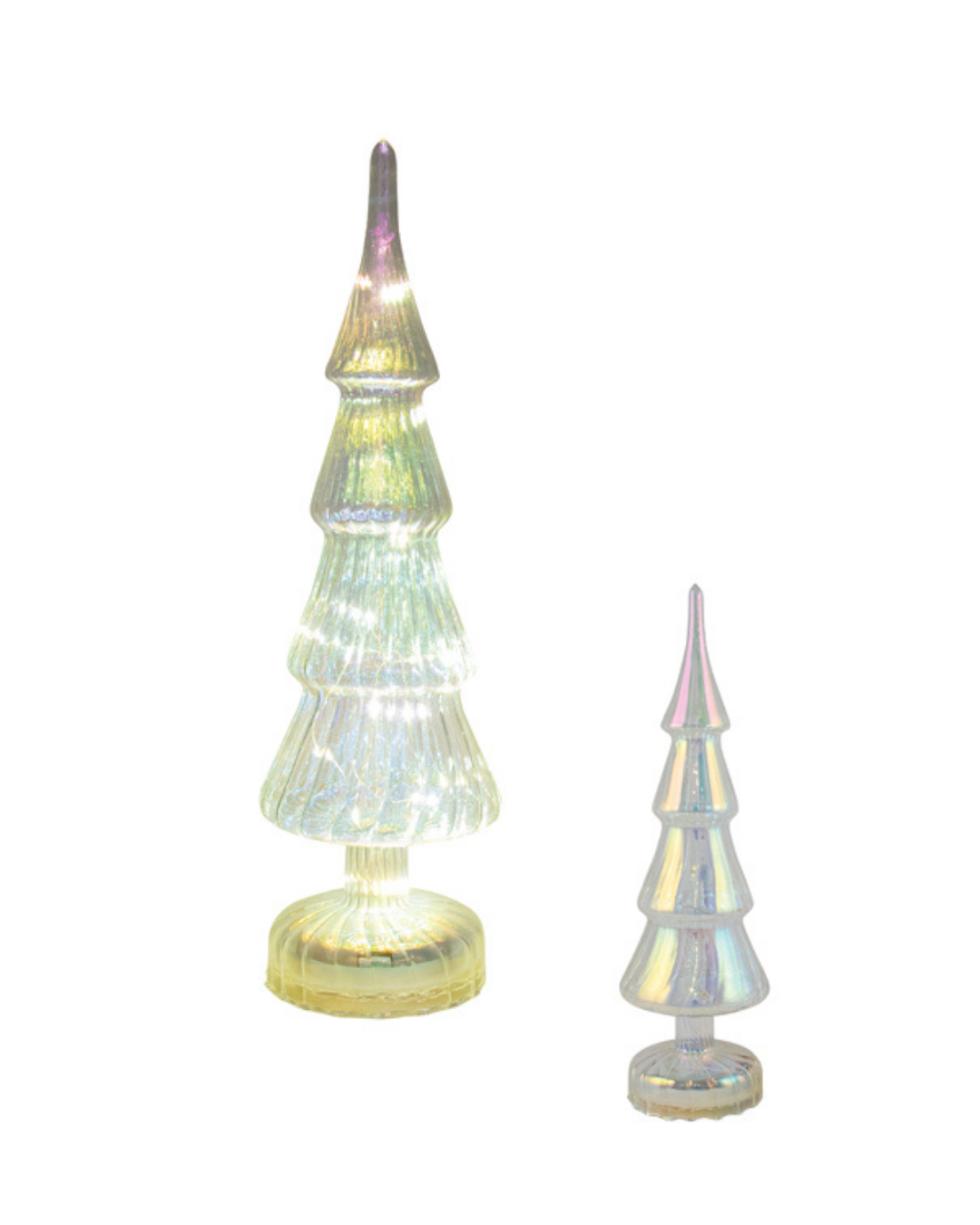 Glass LED Irridescent Table Tree SML
