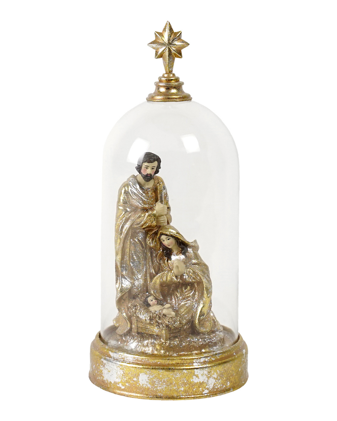 Resin Waterball -Antique Gold Holy Family