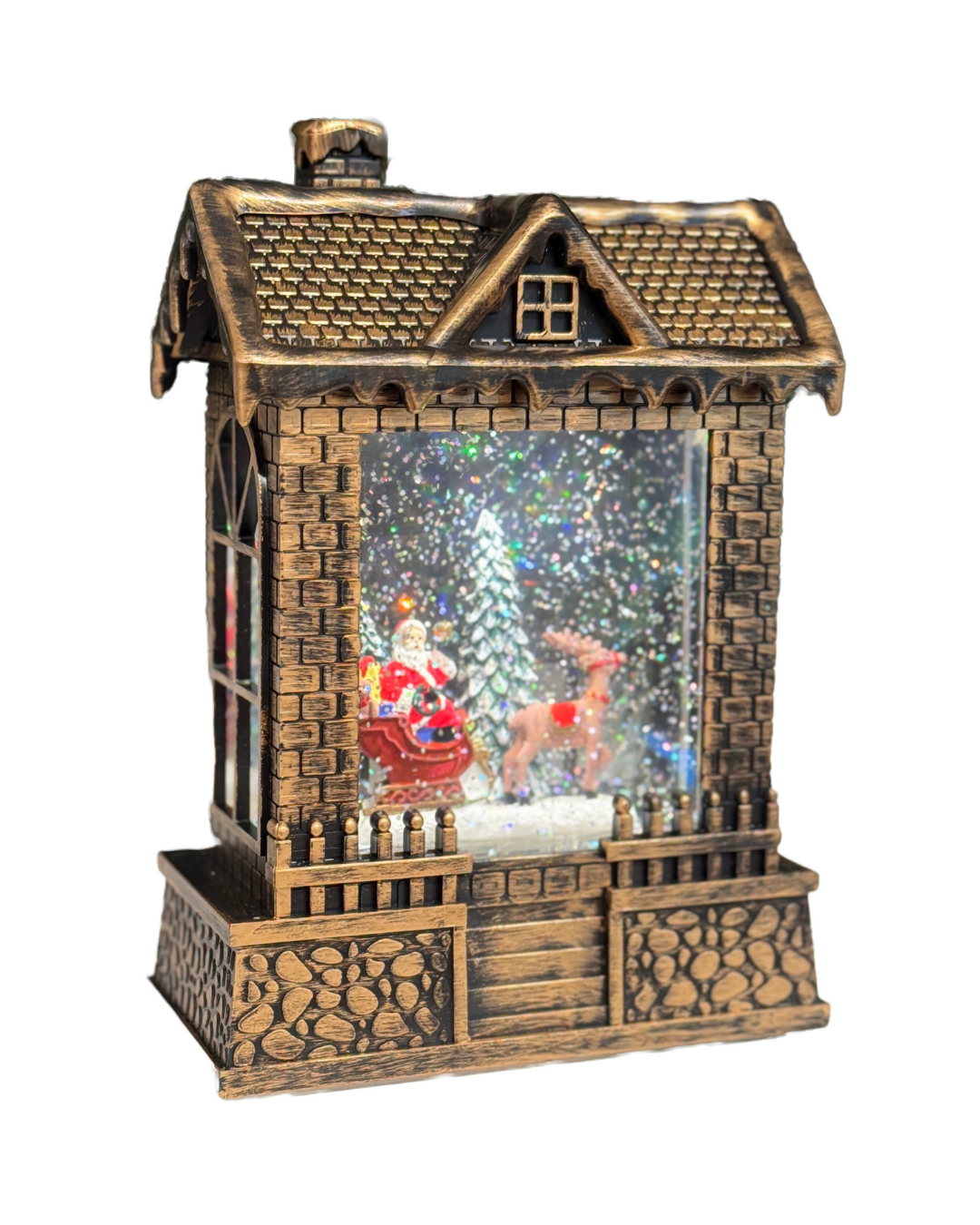 LED Snow Lantern Bronze House
