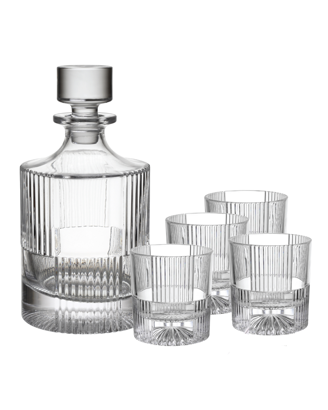 Marque Checkered Decanter & 4 Glass Set