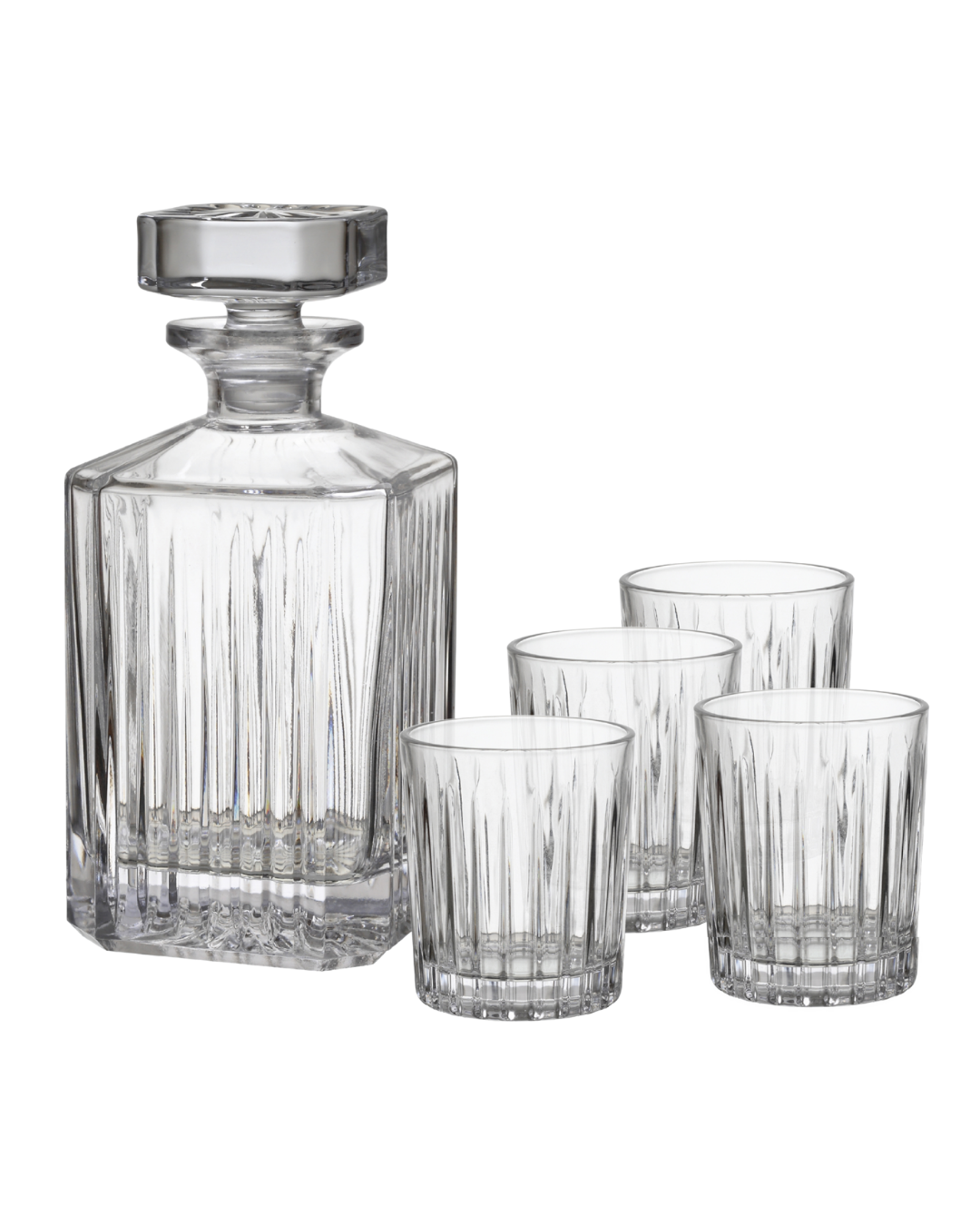 Marque Striped Decanter & 4 Glass Set