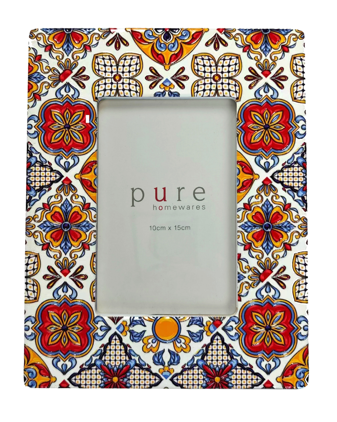 Camilla Ceramic Frame Red White Blue Large