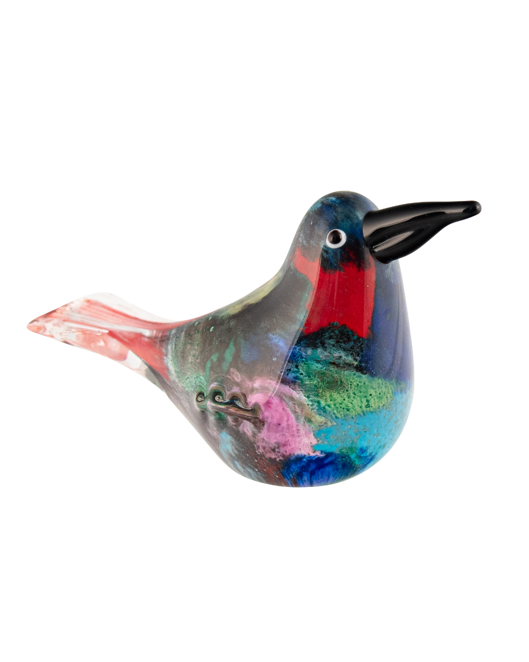 Joop Glass Bird Aqua Red Green Black Beak