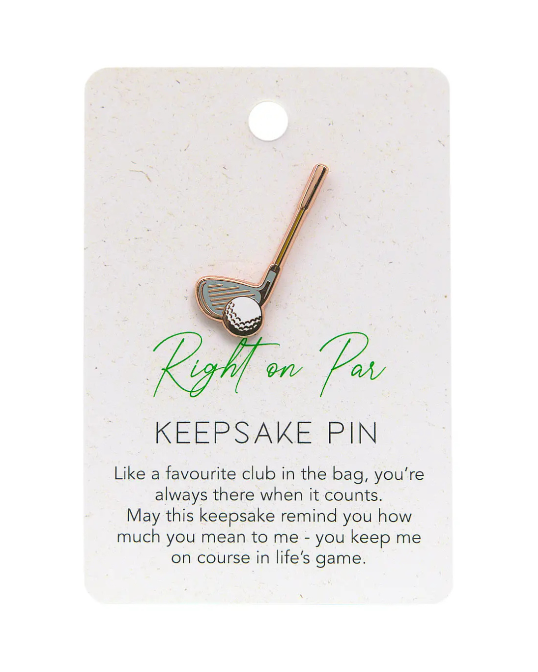 Champions Of Life Right On Par Keepsake Pin