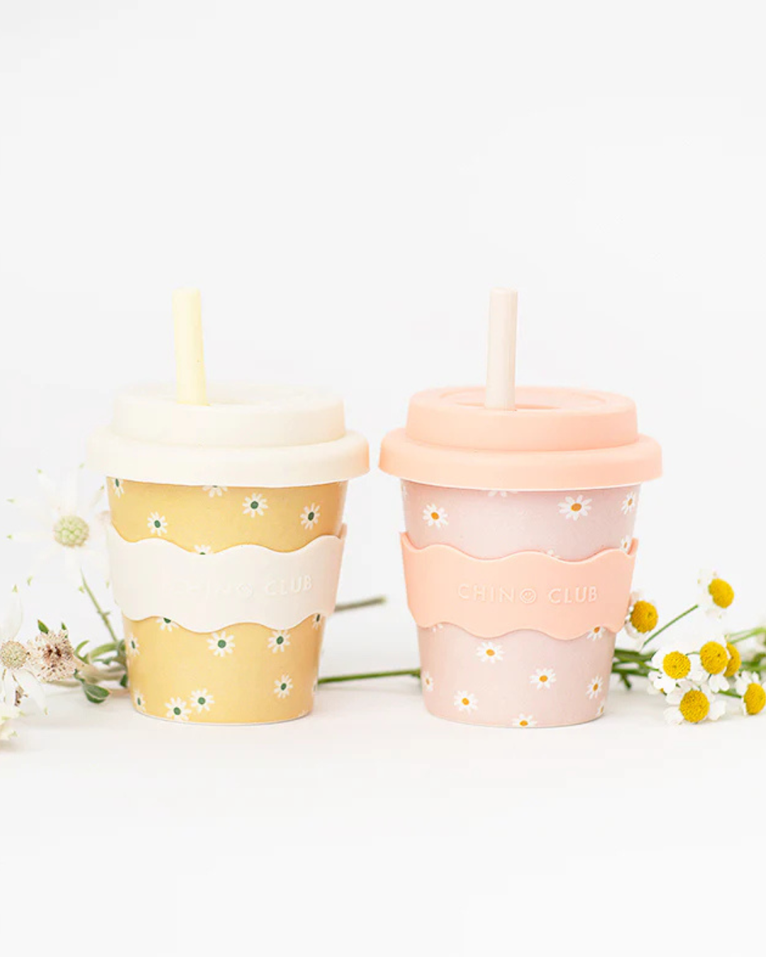 Pink Daisy Babychino Mini Cup