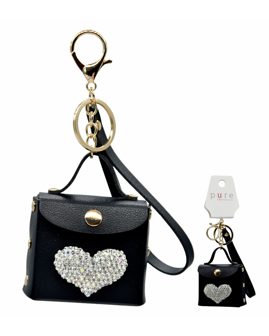 Emilie Keychain - Heart Black