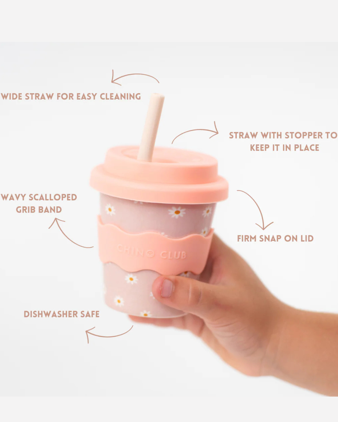 Pink Daisy Babychino Mini Cup