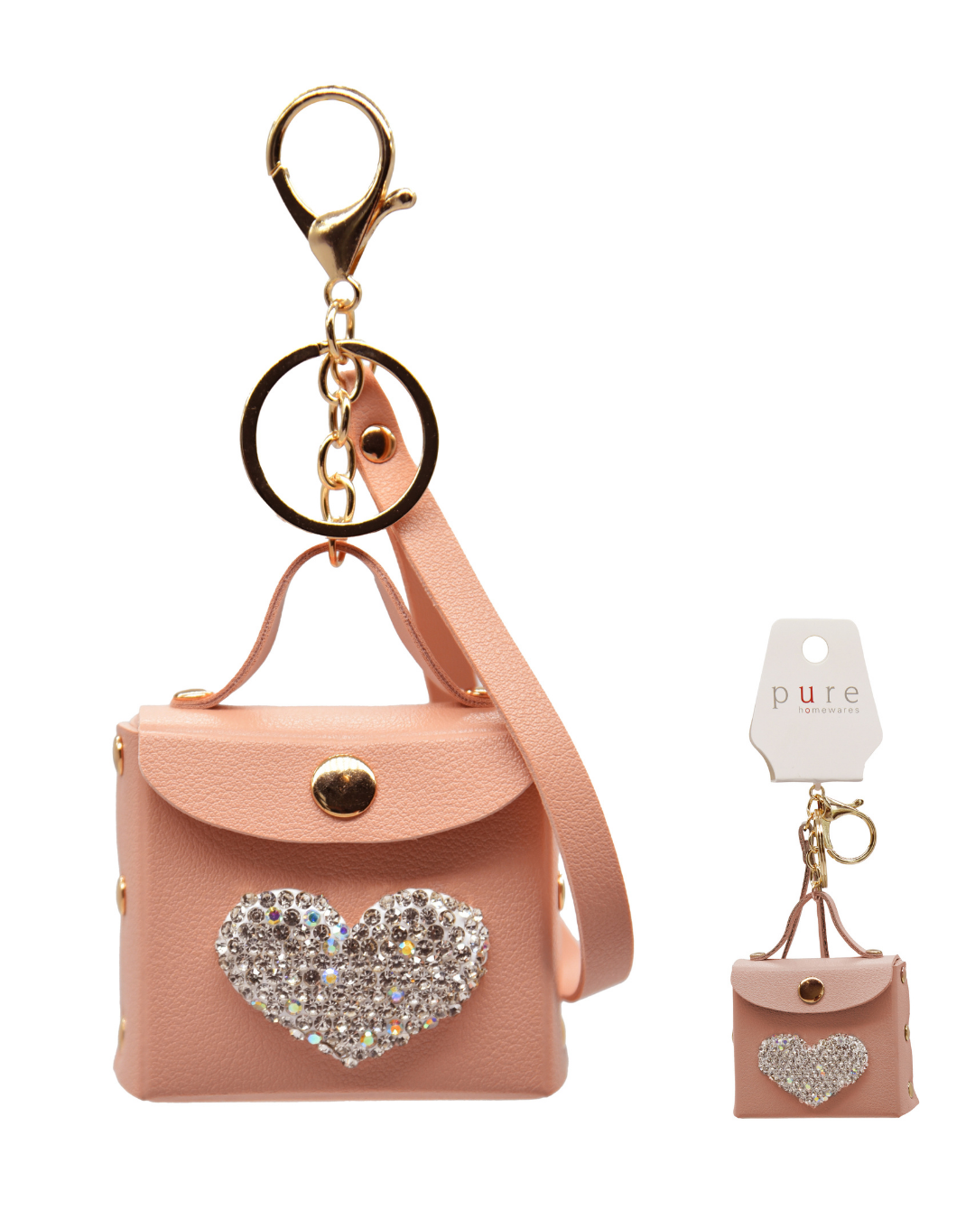Emilie Keychain - Heart Pink