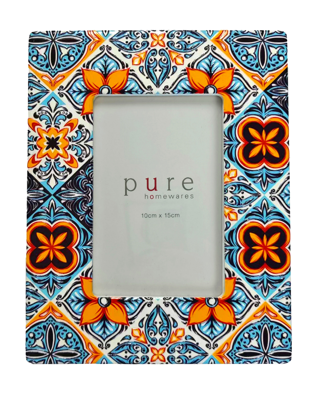 Camilla Ceramic Frame Blue Orange Large