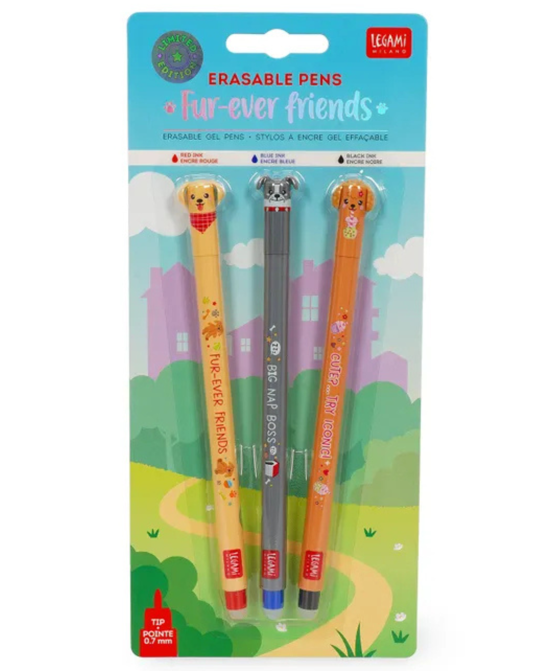 Set of 3 Erasable Gel Pen - Fur - Ever Friends