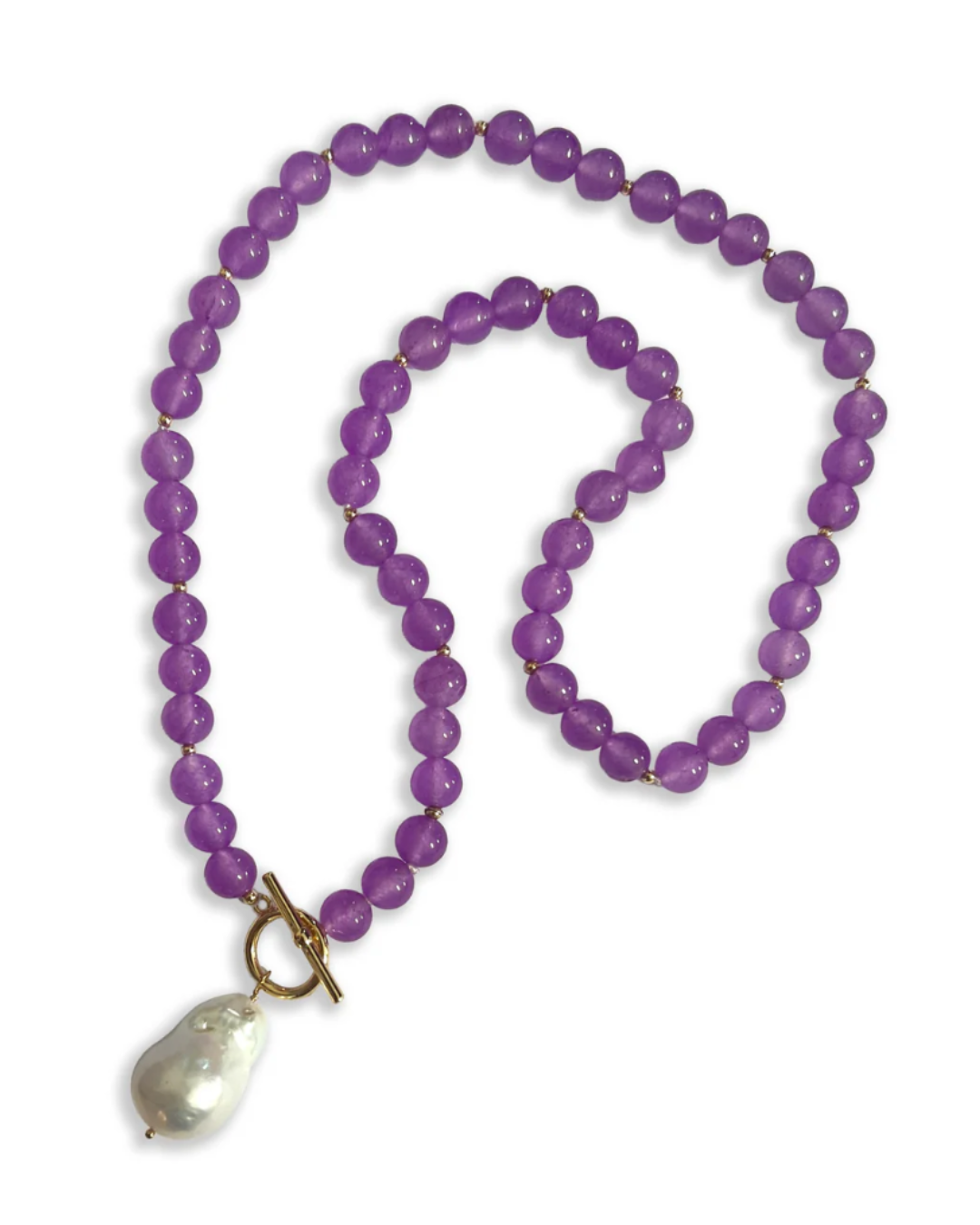 Lavender Amethyst & Pearl Necklace