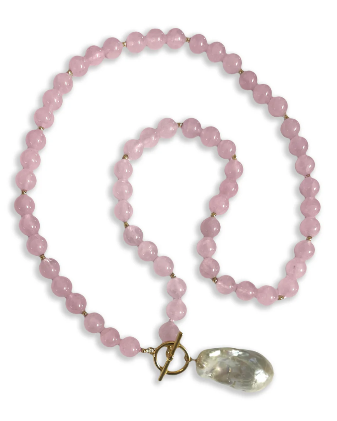 Rose Quartz & Pearl Necklace