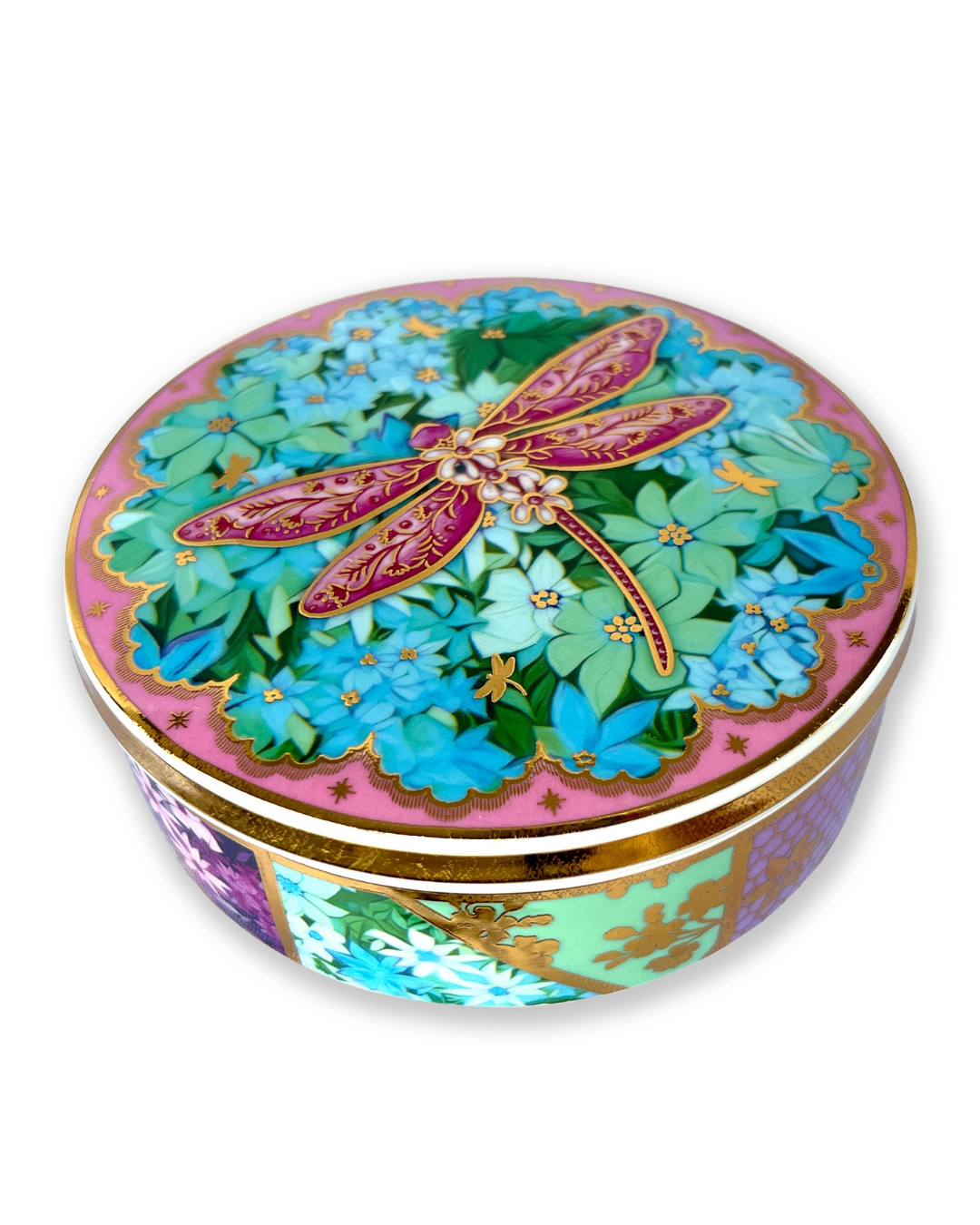 Ceramic Glam Jar - Pretty Patchwork Dragonfly