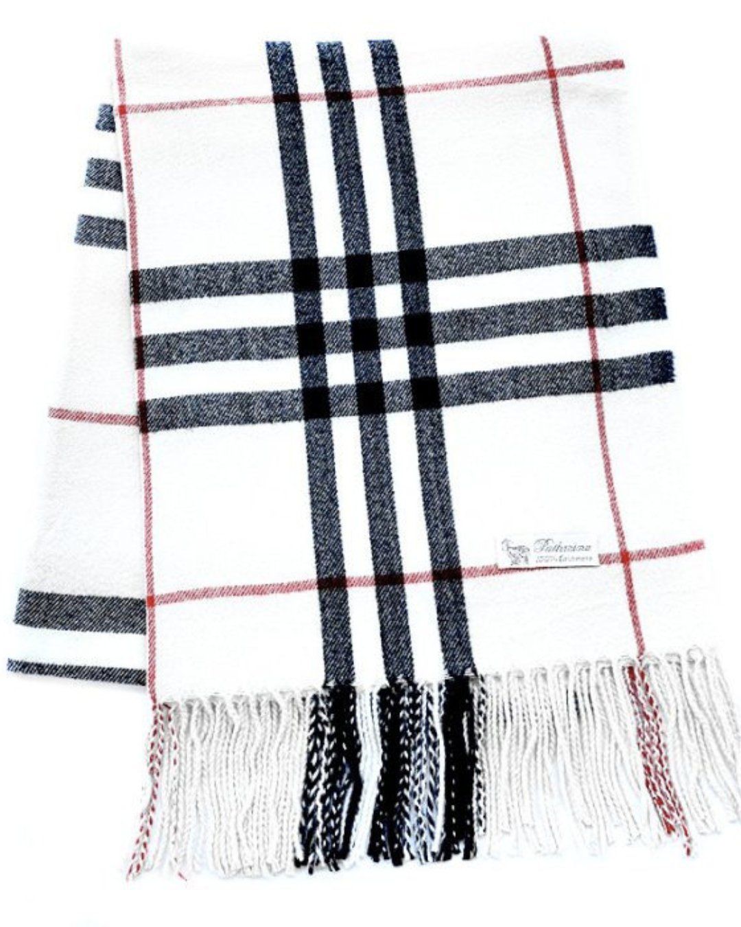 Lux Oxford Style Shawl - White