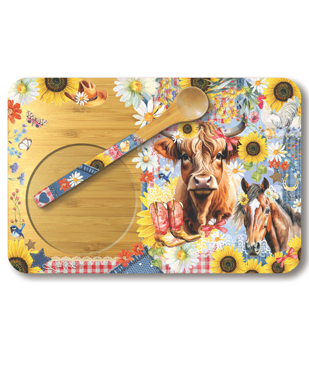 Bamboo Tea Tray With Spoon - Country Collection