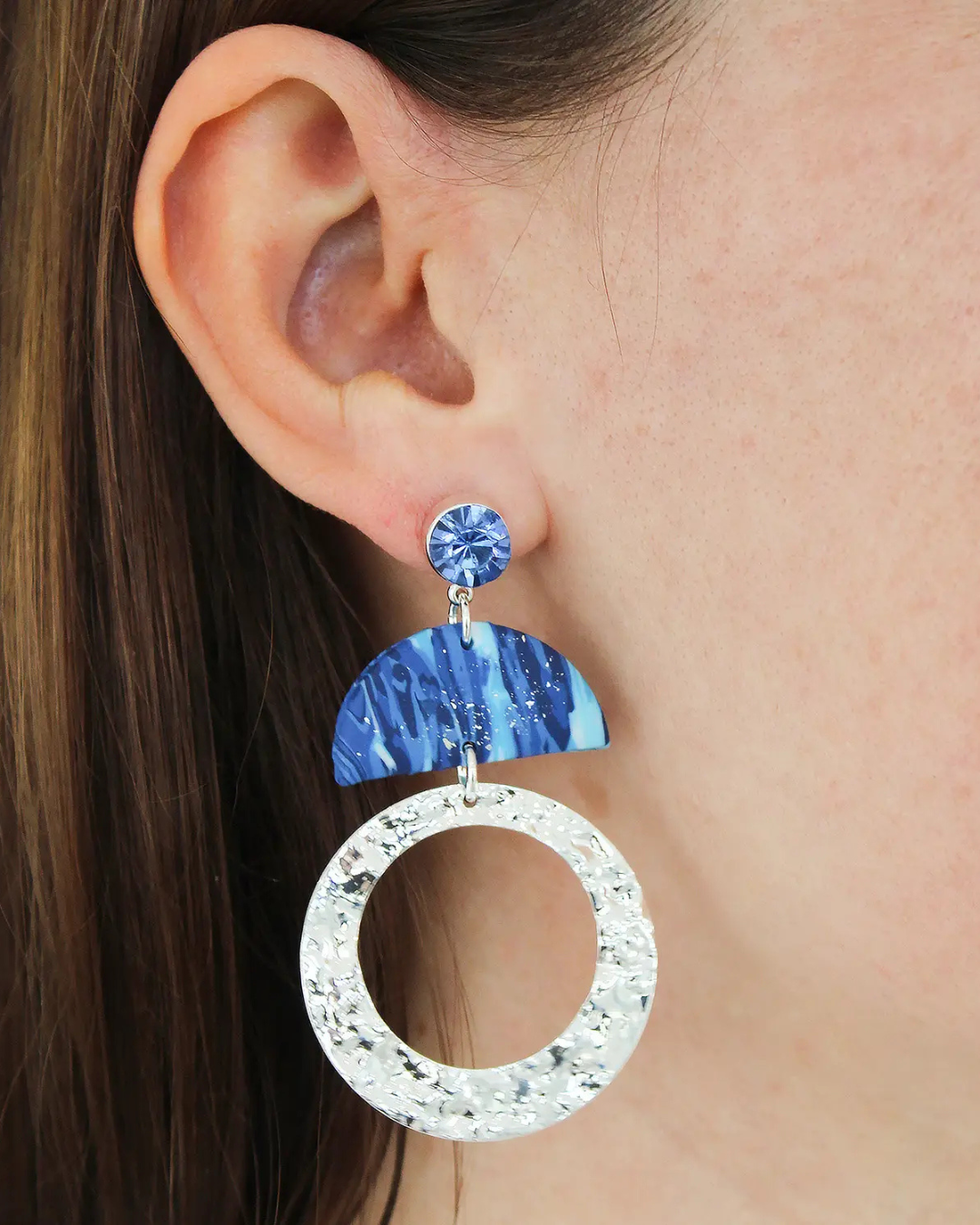 Silver Blue Drops Earrings