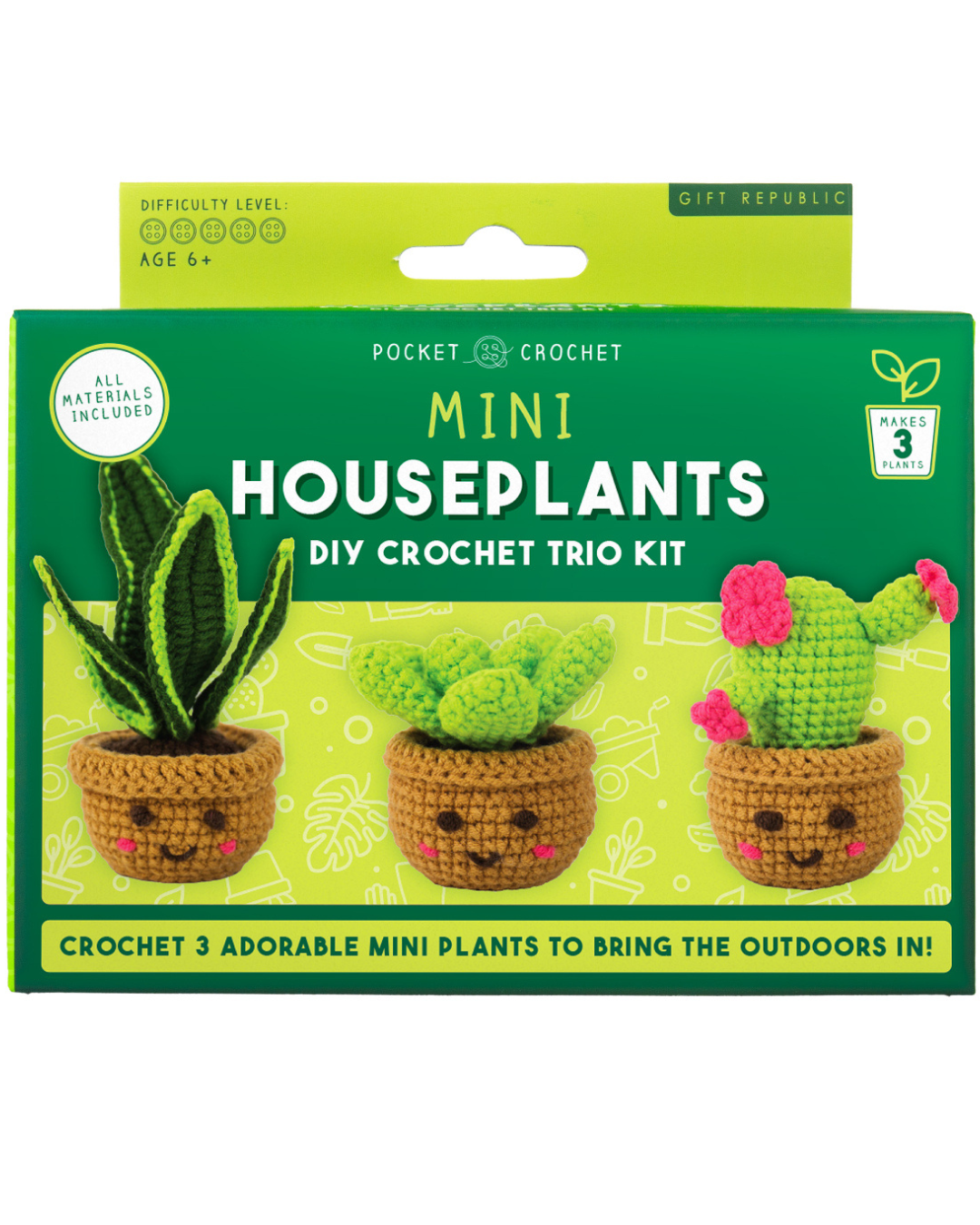 Pocket Crochet Mini House Plants Kit