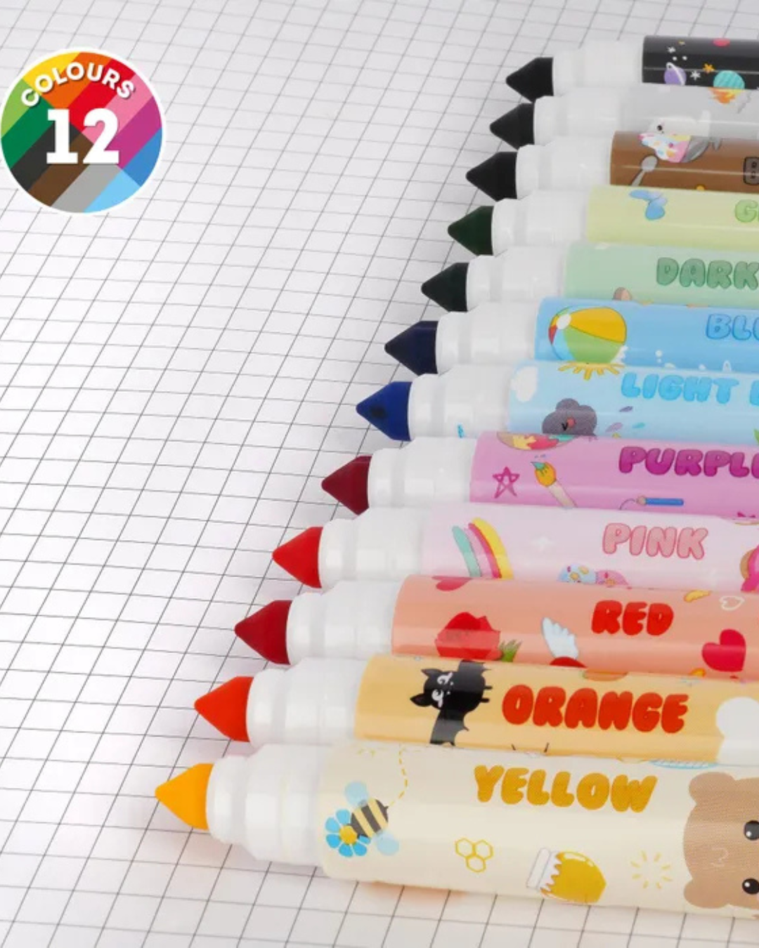 Set of 12 Markers - Teddy Friends