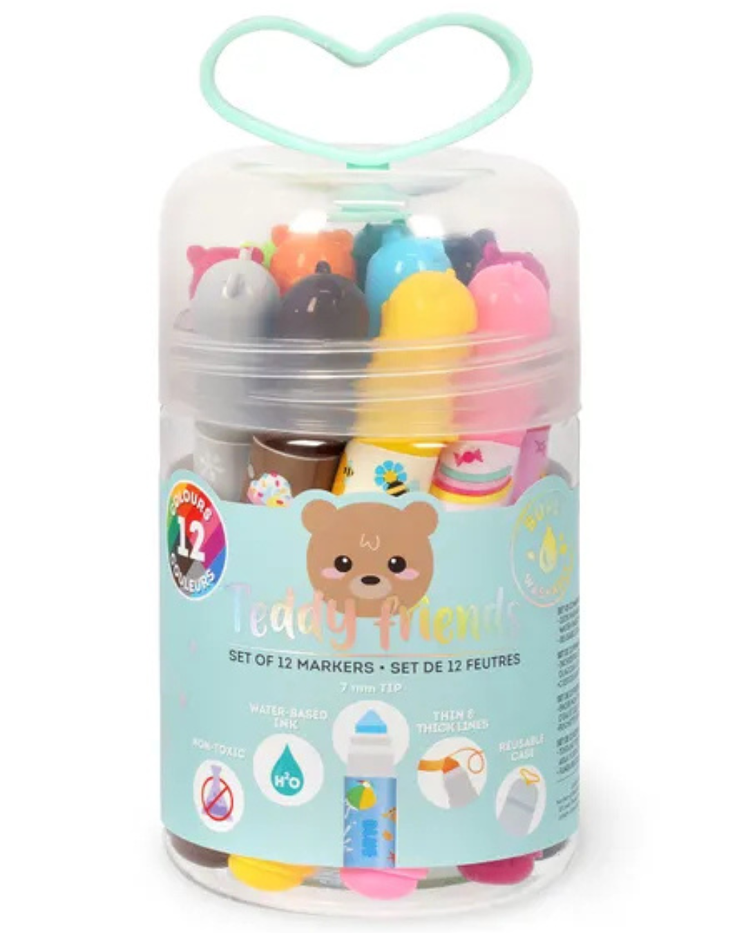 Set of 12 Markers - Teddy Friends