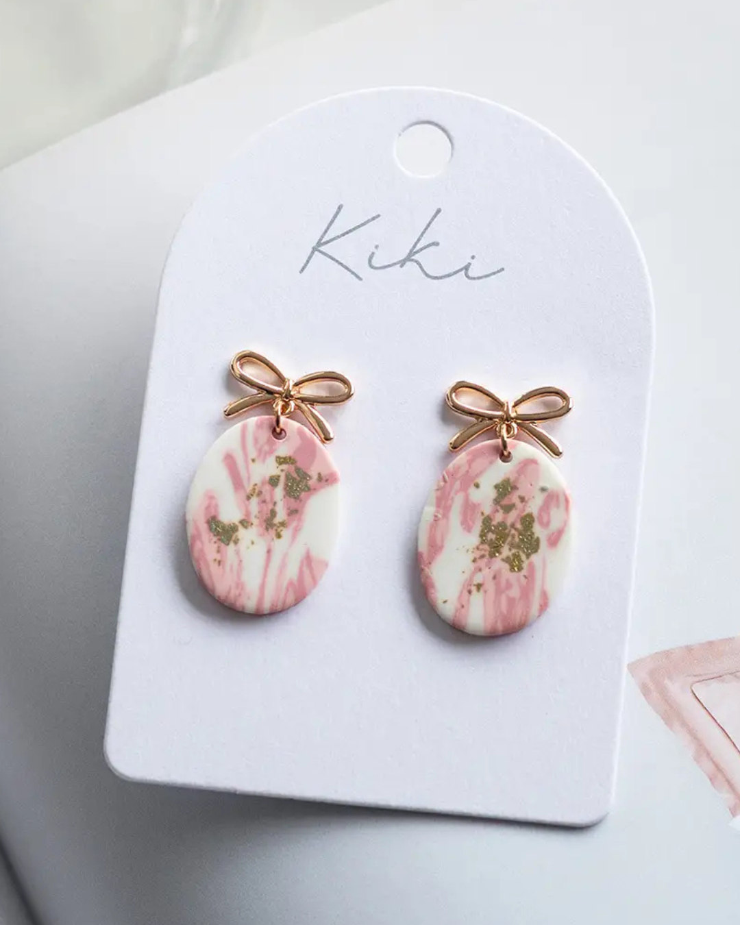 Pink Bow Earrings