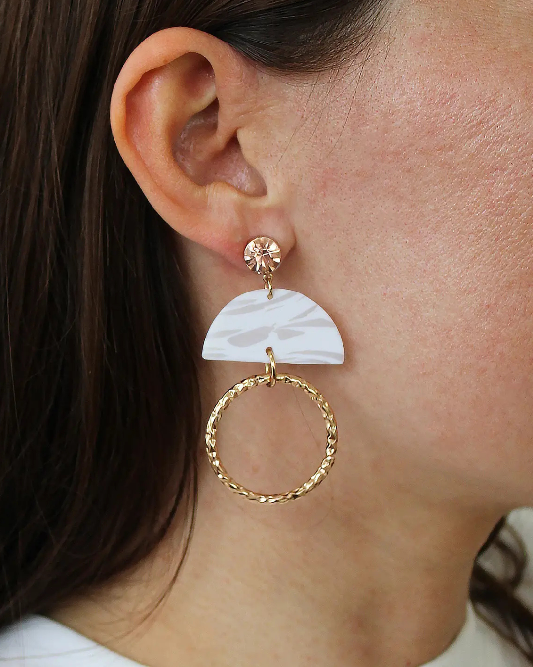 Half Moon Hoops Earing