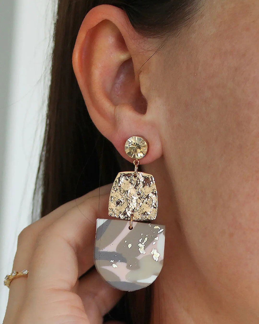 Organic Gold Arch Earrings