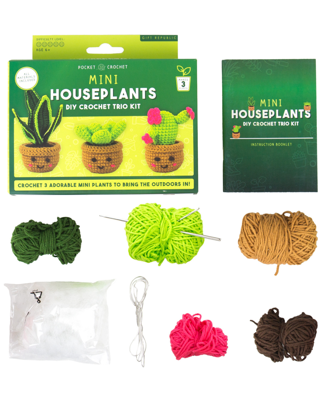 Pocket Crochet Mini House Plants Kit