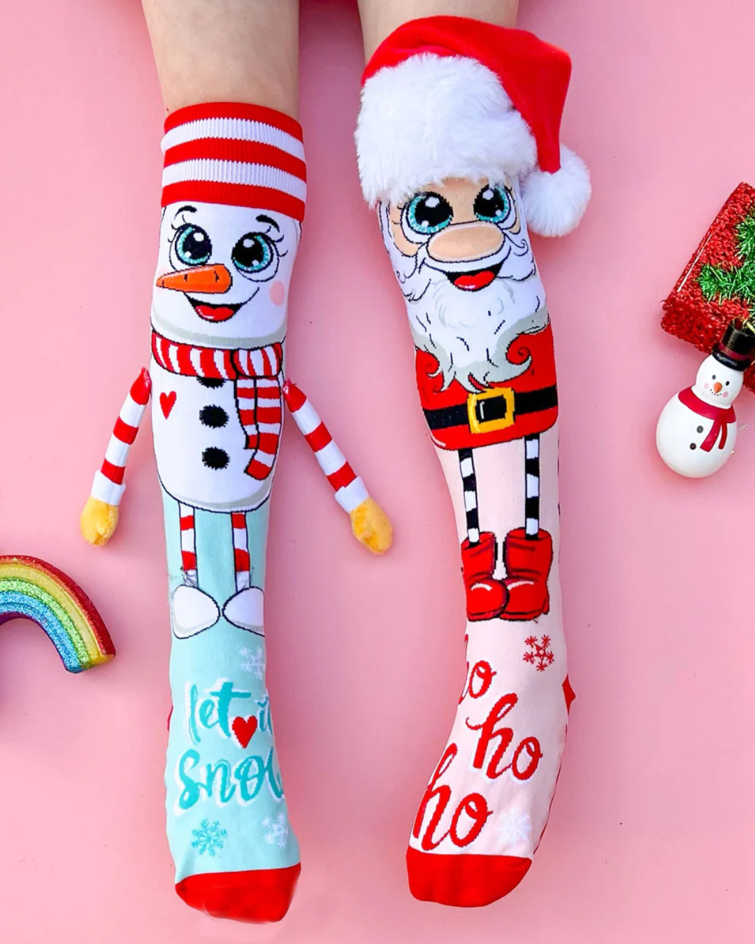 Santa and Snowman Socks