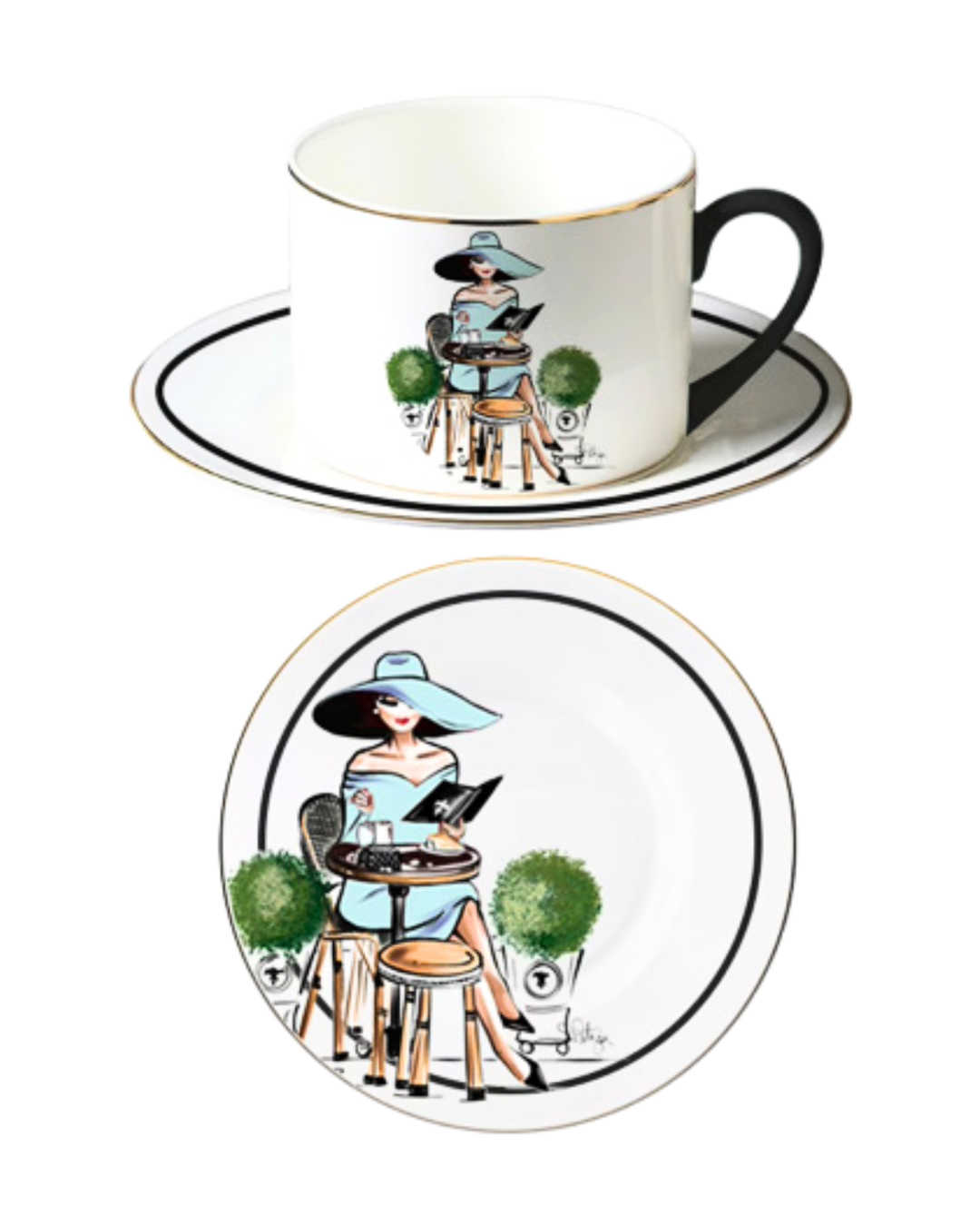 Porcelain Cup & Saucer - Chic