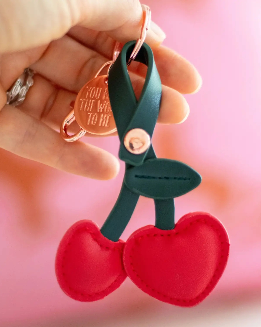 Mother's Day Cherries Bag Charm Keychain