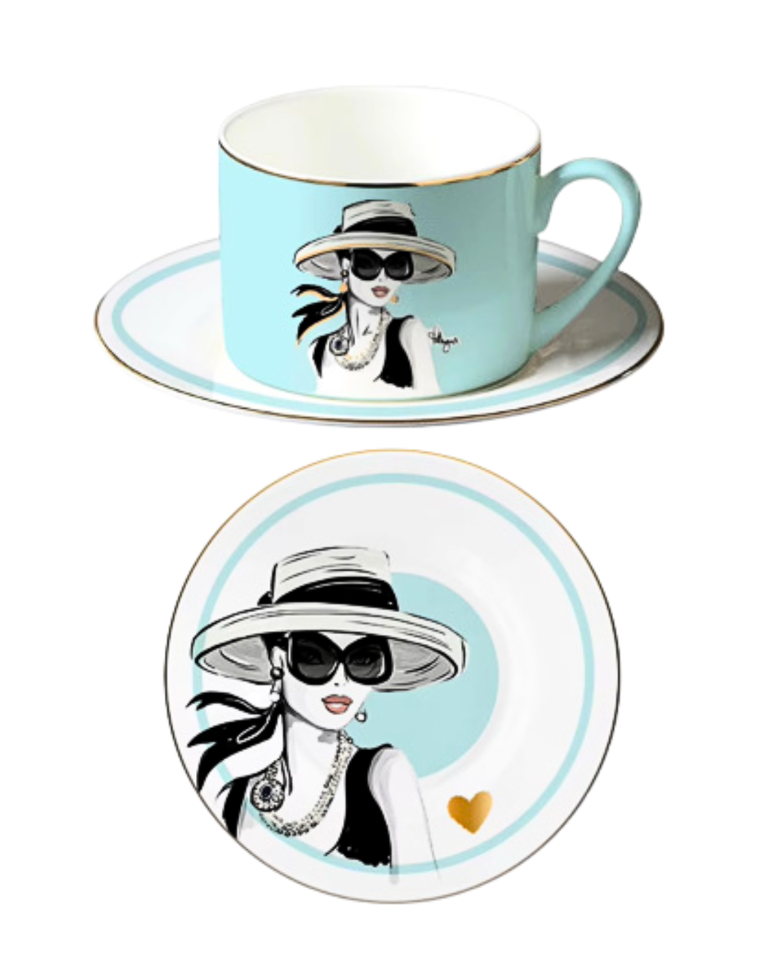 Porcelain Cup & Saucer - Very Audrey