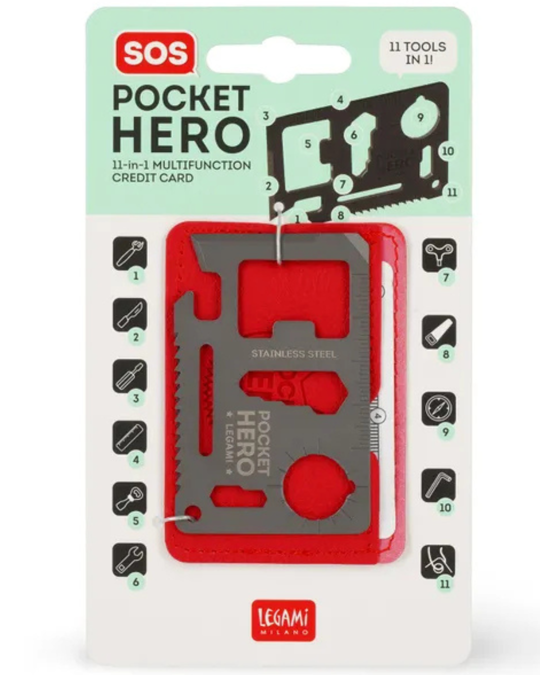 SOS Pocket Hero 11-in-1 Credit Card Multi-Tool