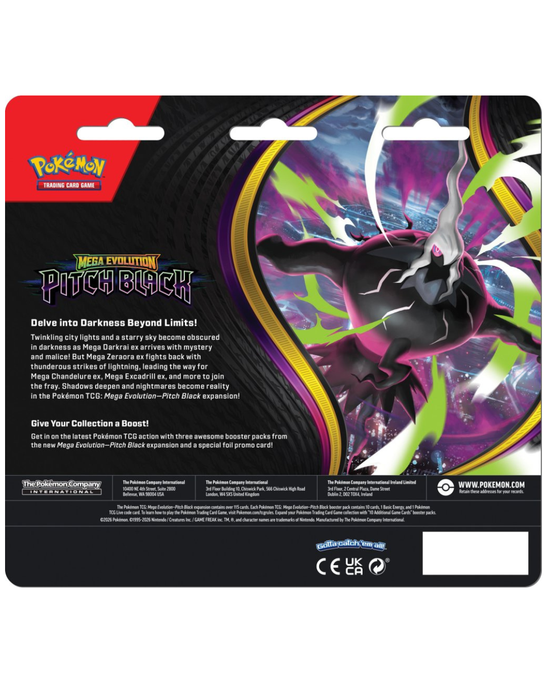 Pokémon TCG - Mega Evolution - Pitch Black Three - Booster Blister