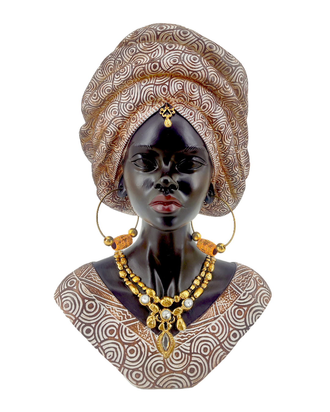 Rita Resin Gold Dress Woman with Necklace