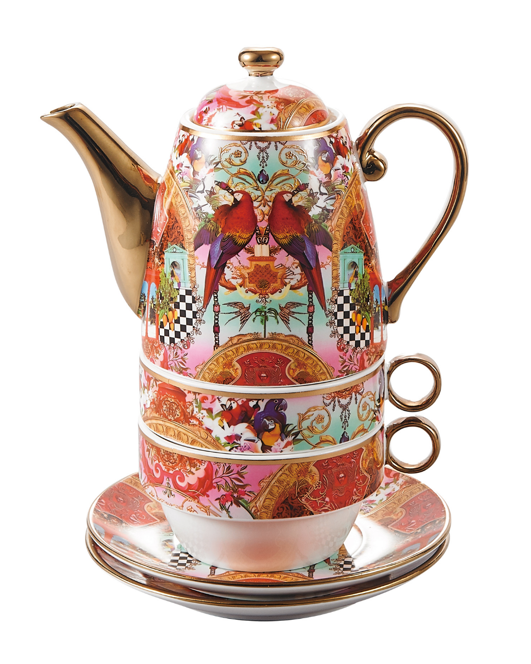 Milano Tea For Two Gold Red Parrot