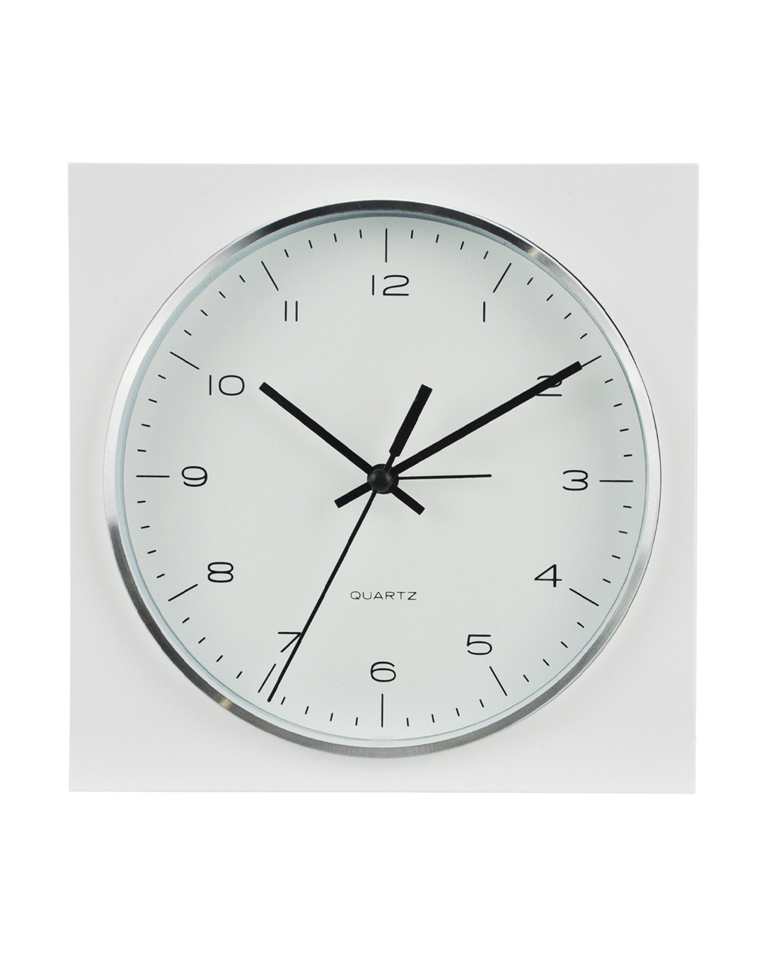 Logan White Silver Table Clock