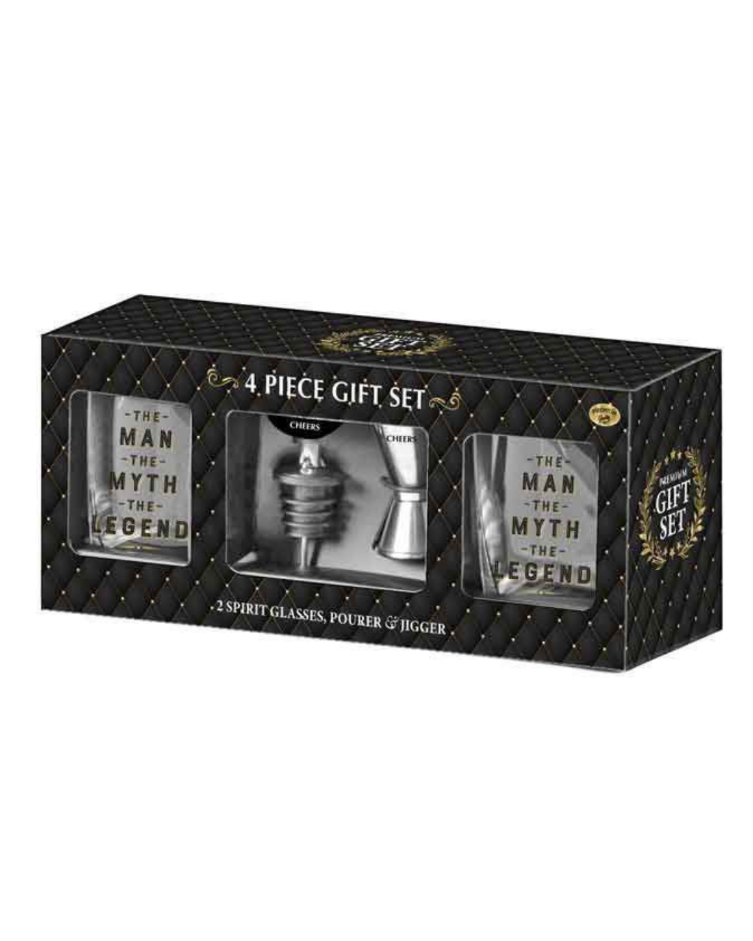 The Man, Myth, Legend Spirit Glass Set