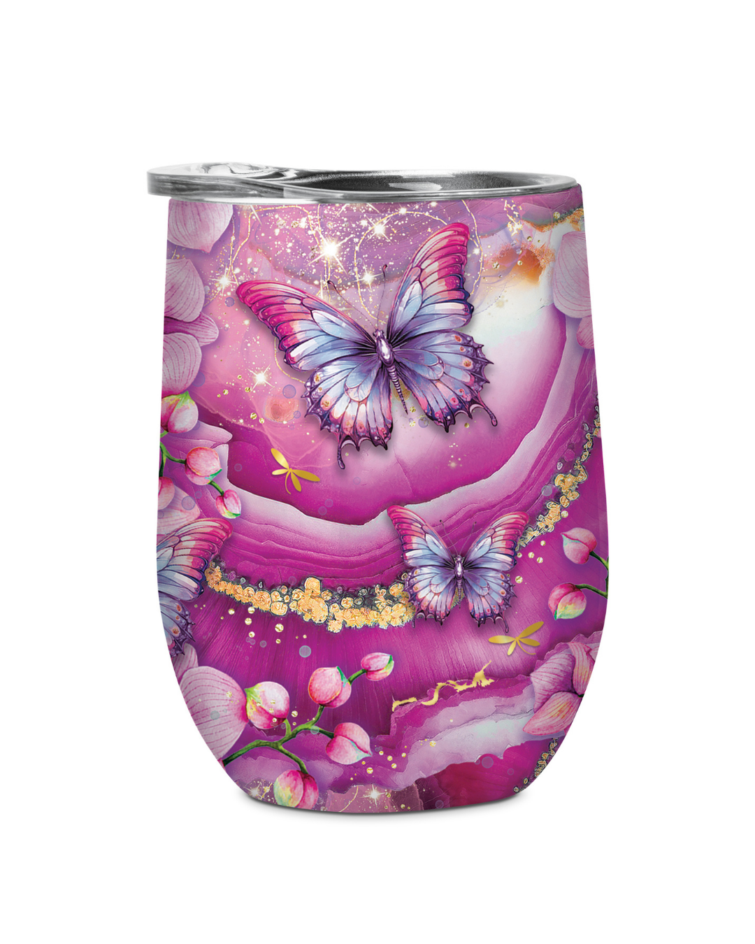 Fuchsia Butterfly - Stainless Steel Bevvy