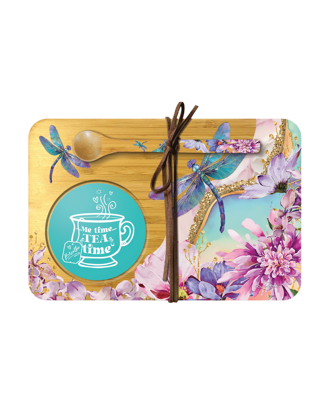Bamboo Tea Time Tray - Delightful Dragonflies