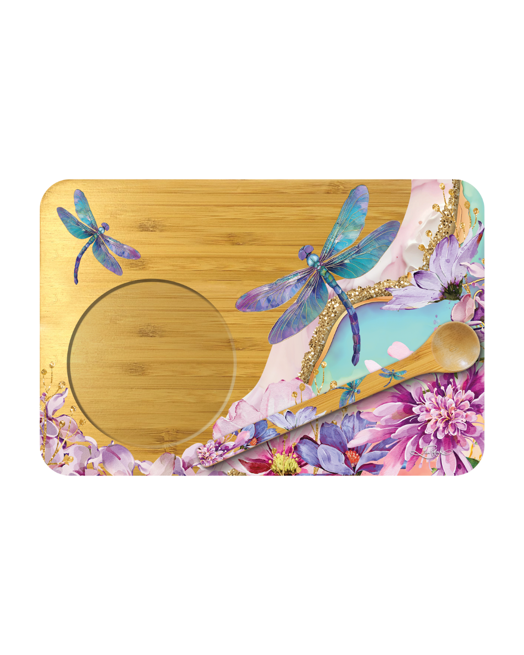 Bamboo Tea Time Tray - Delightful Dragonflies