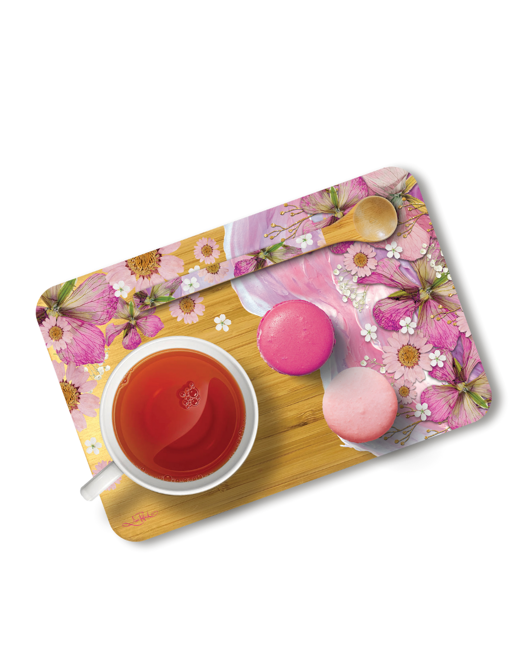 Bamboo Tea Time Tray - Pressed Petals