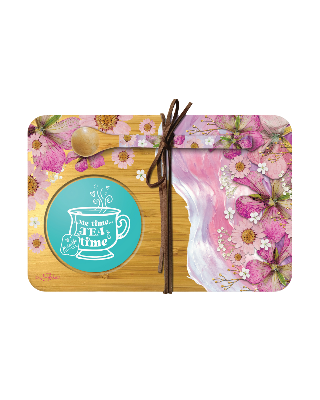Bamboo Tea Time Tray - Pressed Petals