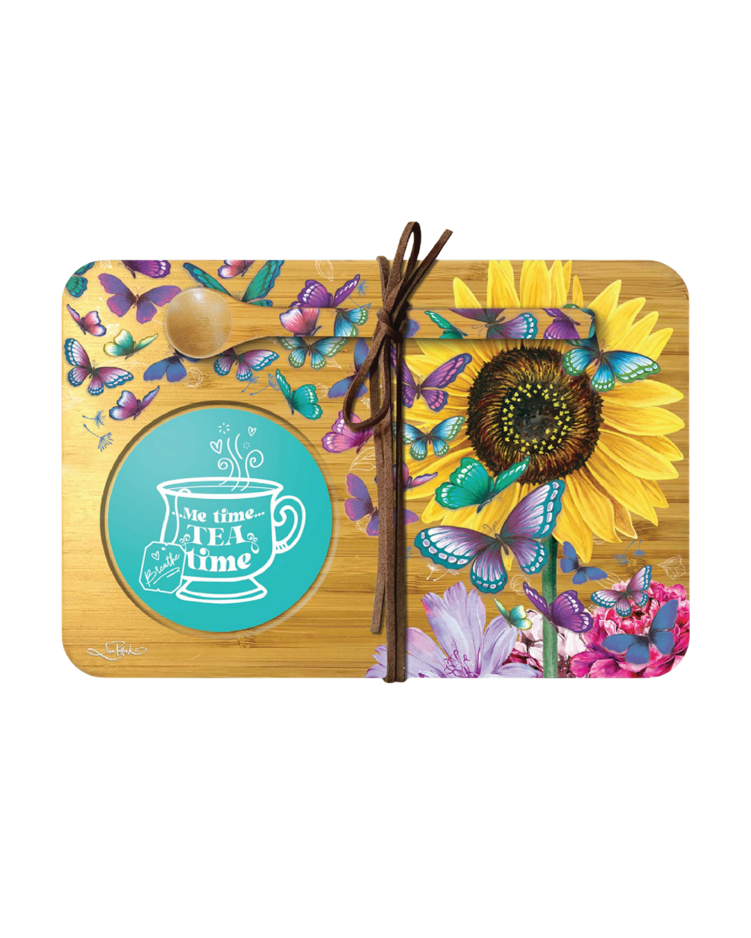Bamboo Tea Time Tray - Sunny Butterflies